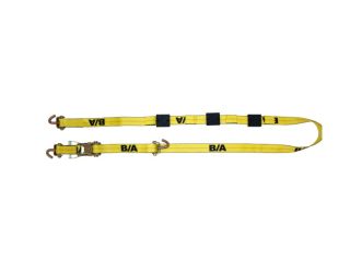 B/A Products 2" x 10' Swivel J Hook Ratchet Strap Assembly w/ Tire Grippers