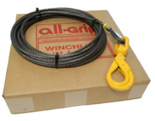 all-Grip 7/16" x 50' Steel Core Cable Self-Locking Swivel Hook
