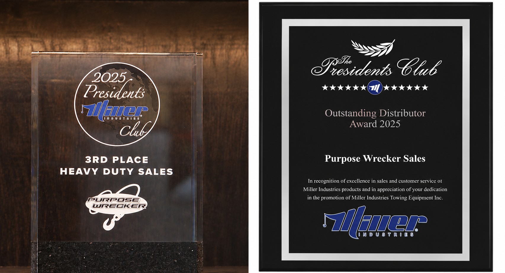 MILLER INDUSTRIES PRESIDENT'S CLUB AWARDS